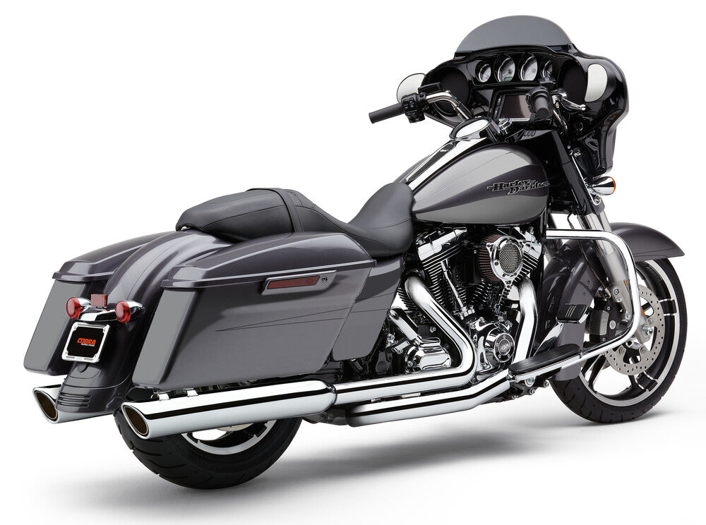 COBRA 909-TWINS 4" SLIP-ONS CHROME FLH/FLT 95-16