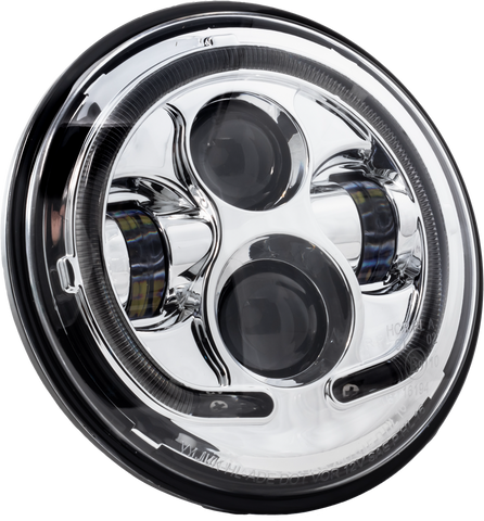 LETRIC LIGHTING CO 7" LED HEADLIGHT BLACK HALO INDIAN