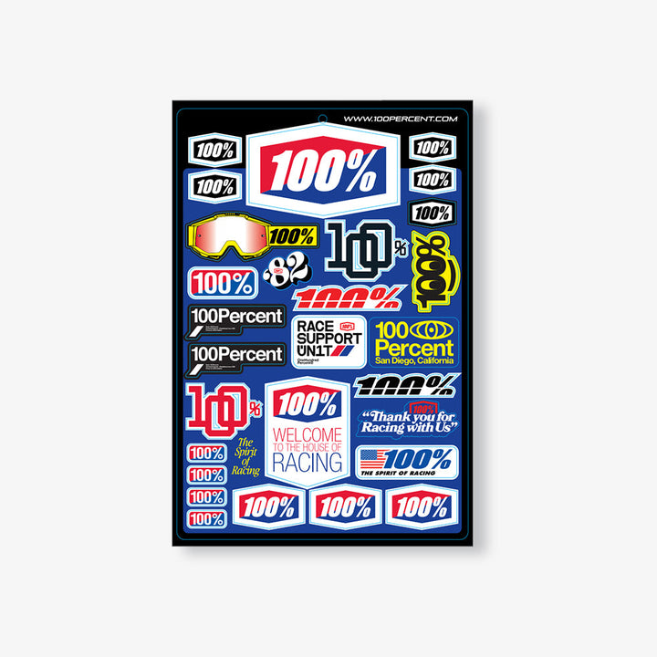 100-PERCENT 12 x 18 Multicolor Decal Sheet